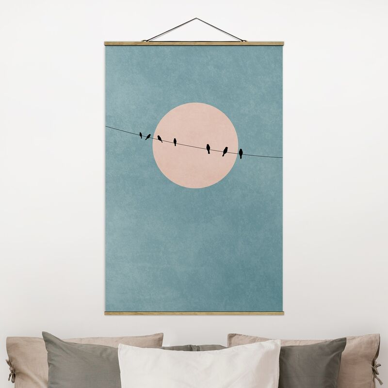

Imagen de tela - Birds In Front Of Pink Sun I - Alto 3:2 Dimensión LxA: 150cm x 100cm
