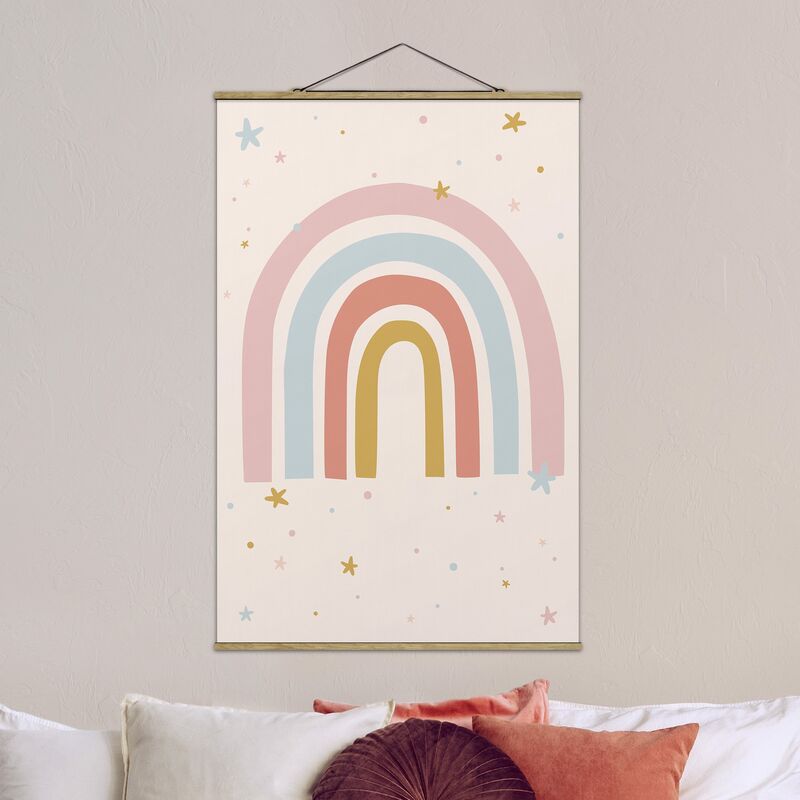 

Imagen de tela - Big Rainbow With Stars And Dots - Alto 3:2 Dimensión LxA: 150cm x 100cm