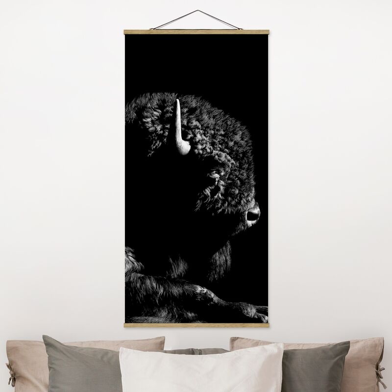 

Imagen de tela - Bison In The Dark - Alto 2:1 Dimensión LxA: 100cm x 50cm