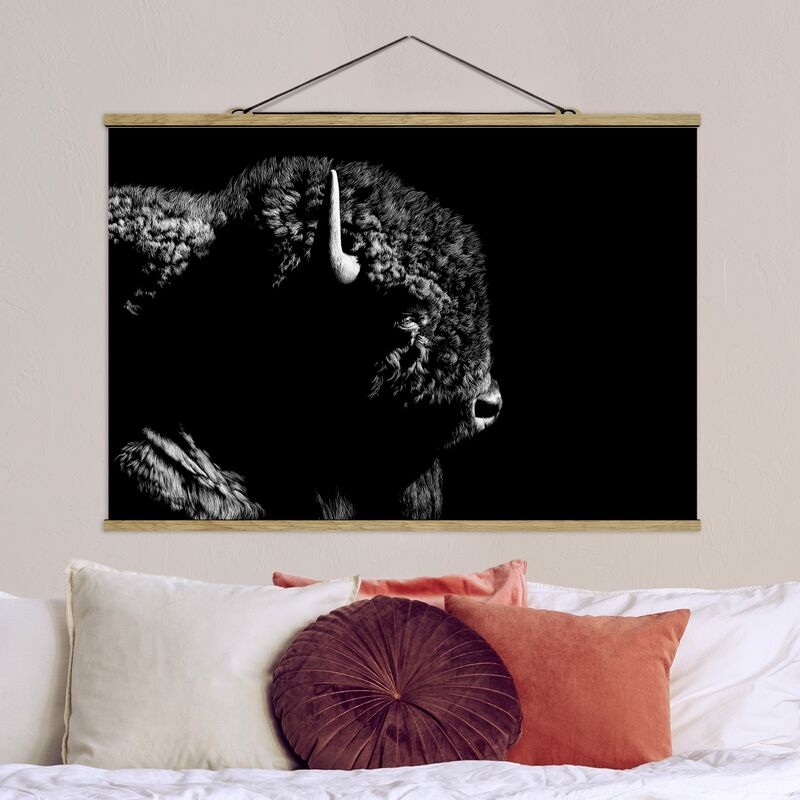 

Imagen de tela - Bison In The Dark - Apaisado 2:3 Dimensión LxA: 66.5cm x 100cm