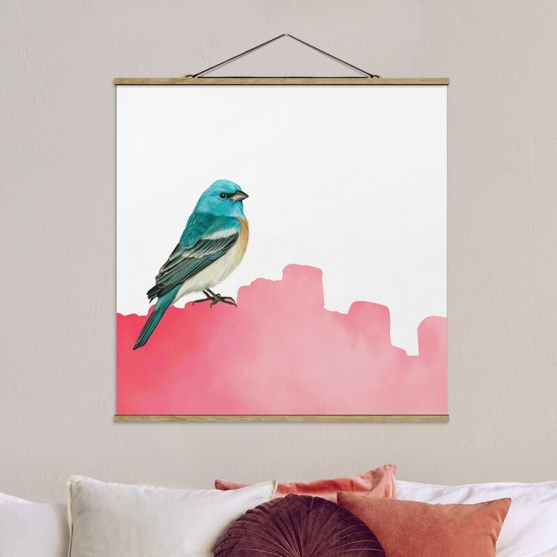 

Imagen de tela - Bird On Pink Backdrop - Cuadrado 1:1 Dimensión LxA: 100cm x 100cm