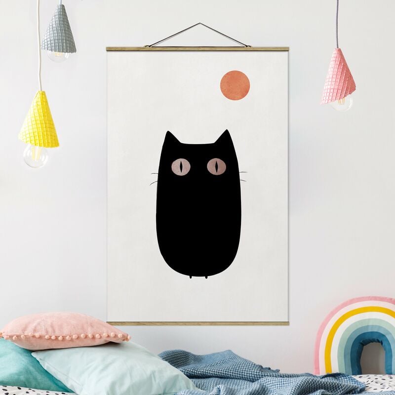 

Imagen de tela - Black Cat Illustration - Alto 3:2 Dimensión LxA: 150cm x 100cm