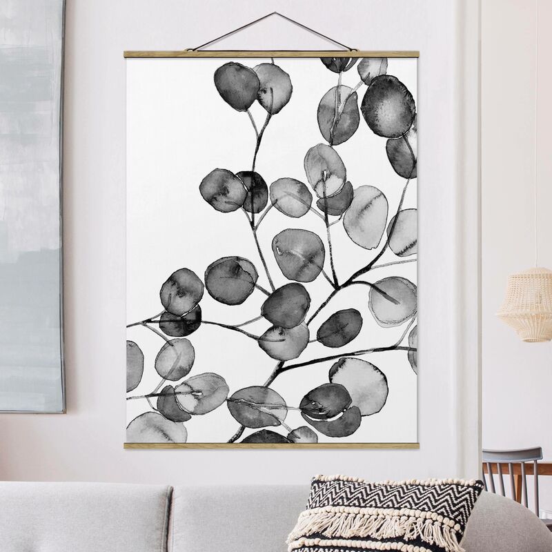 

Imagen de tela - Black And White Eucalyptus Twig Watercolour - Alto 4:3 Dimensión LxA: 133.5cm x 100cm