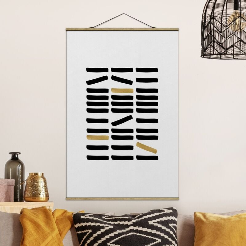 

Imagen de tela - Black And Golden Bars - Alto 3:2 Dimensión LxA: 120cm x 80cm