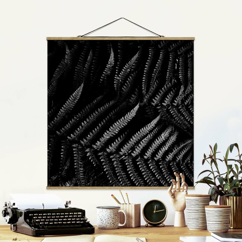 

Imagen de tela - Black And White Botany Fern - Cuadrado 1:1 Dimensión LxA: 80cm x 80cm