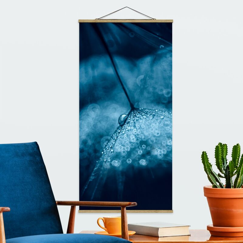 

Imagen de tela - Blue Dandelion In The Rain - Alto 2:1 Dimensión LxA: 100cm x 50cm