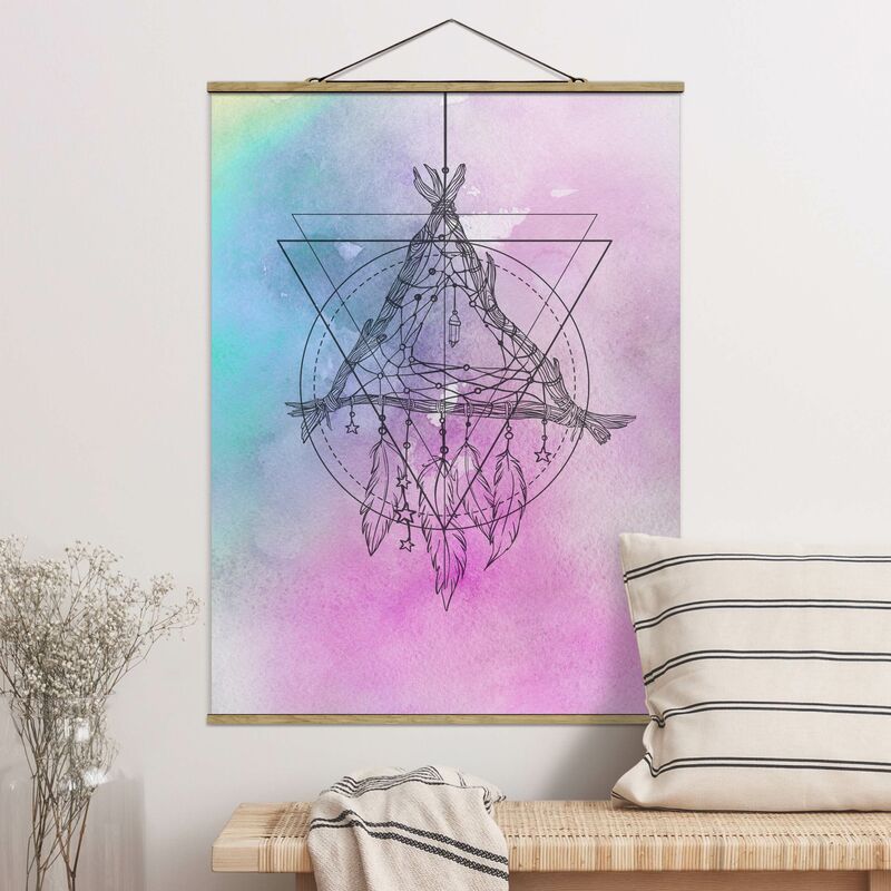 

Imagen de tela - Boho Dream Catcher Watercolour - Alto 4:3 Dimensión LxA: 133.5cm x 100cm