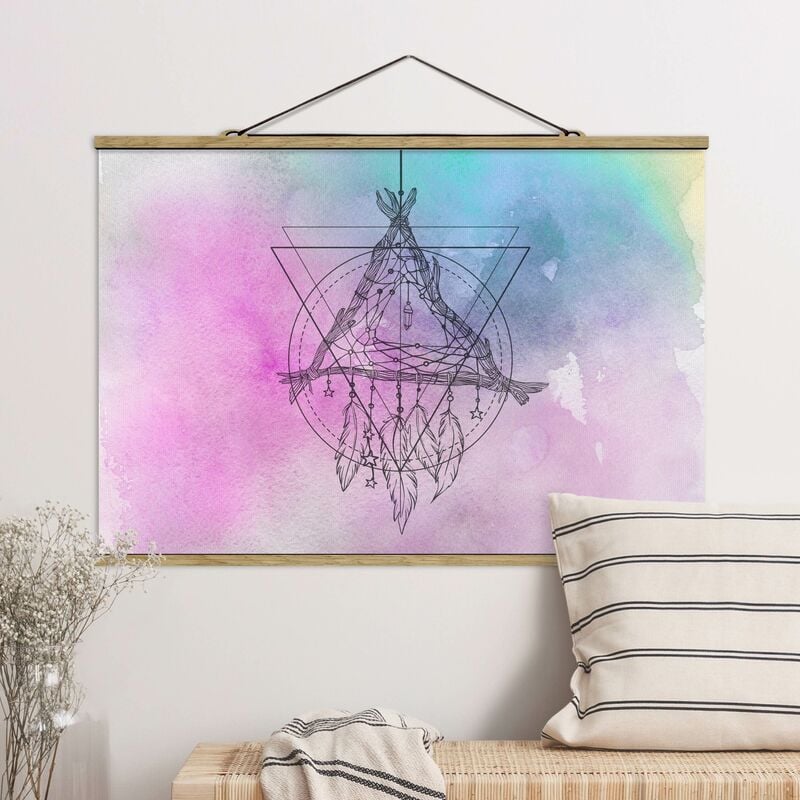 

Imagen de tela - Boho Dream Catcher Watercolour - Apaisado 2:3 Dimensión LxA: 66.5cm x 100cm