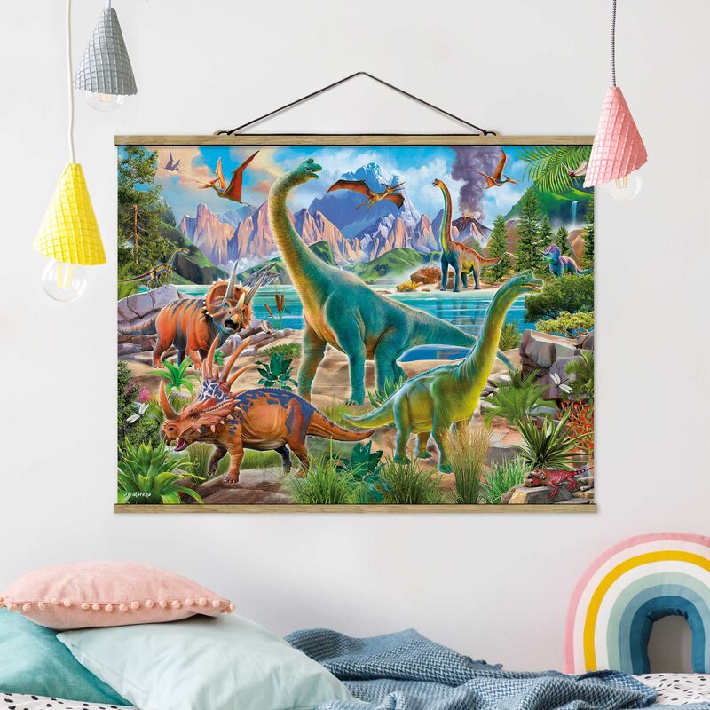 

Imagen de tela - Brachiosaurus And Tricaterops - Apaisado 3:4 Dimensión LxA: 37.5cm x 50cm
