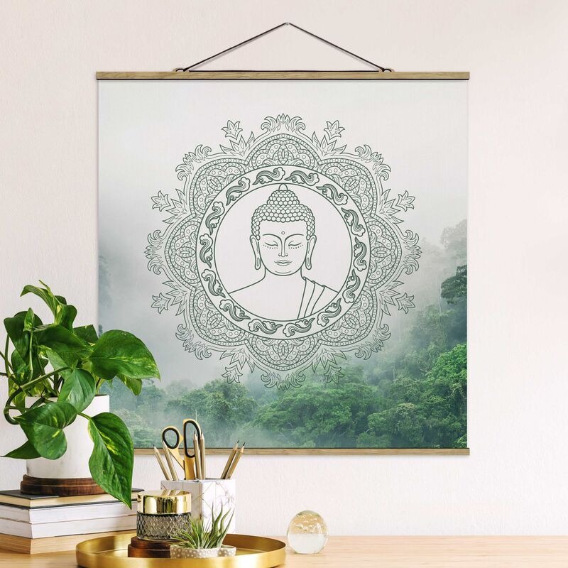 

Imagen de tela - Buddha Mandala In Fog - Cuadrado 1:1 Dimensión LxA: 80cm x 80cm