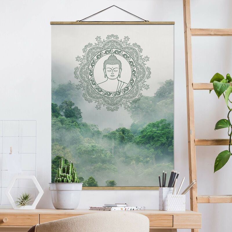 

Imagen de tela - Buddha Mandala In Fog - Alto 4:3 Dimensión LxA: 106.5cm x 80cm