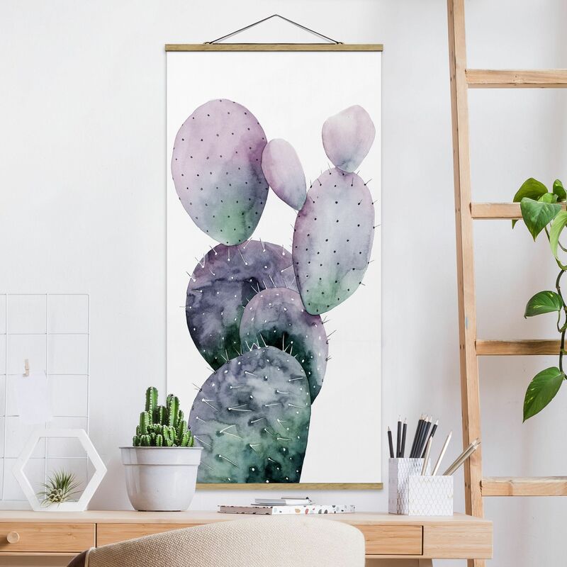 

Imagen de tela - Cactus In Purple I - Alto 2:1 Dimensión LxA: 100cm x 50cm