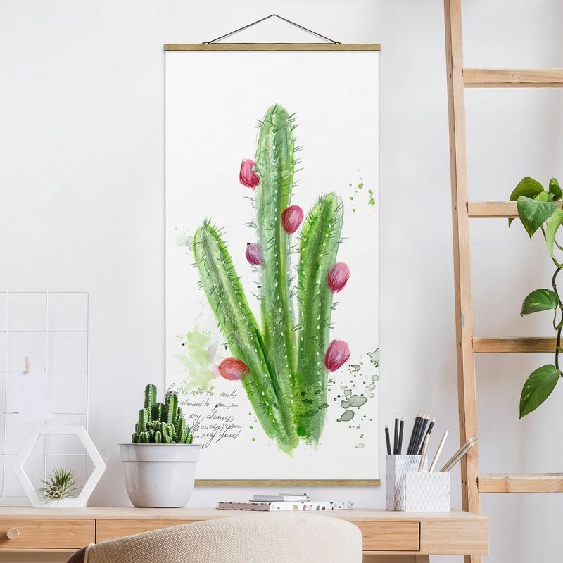 

Imagen de tela - Cactus With Bible Verse II - Alto 2:1 Dimensión LxA: 100cm x 50cm