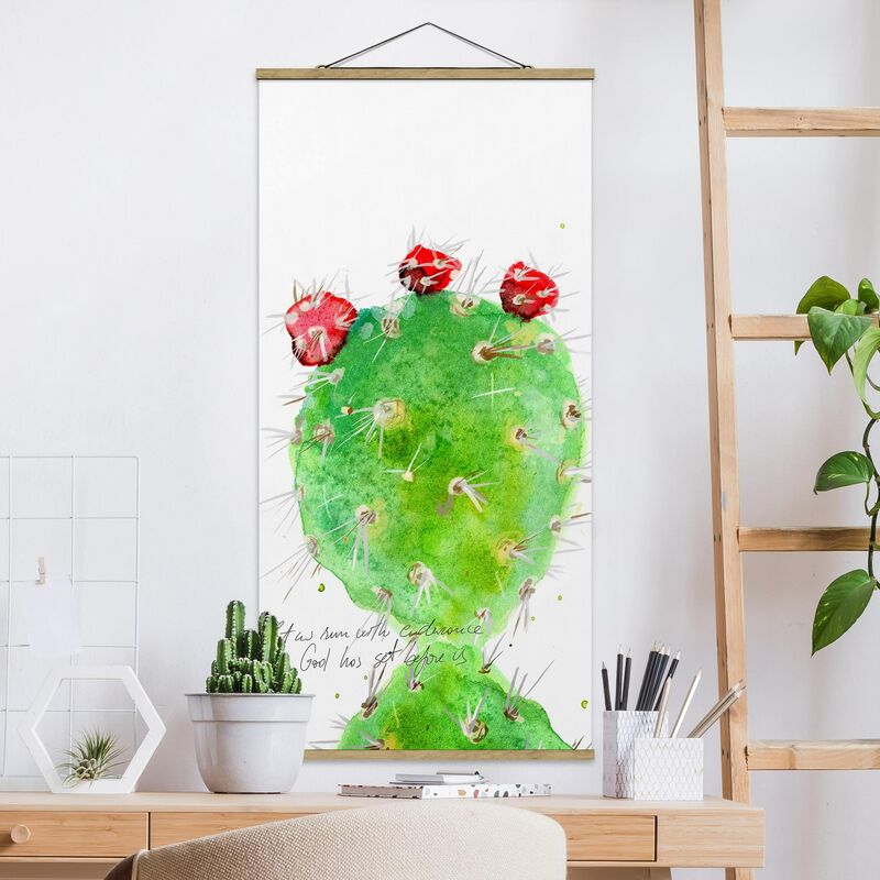 

Imagen de tela - Cactus With Bible Verse IV - Alto 2:1 Dimensión LxA: 70cm x 35cm