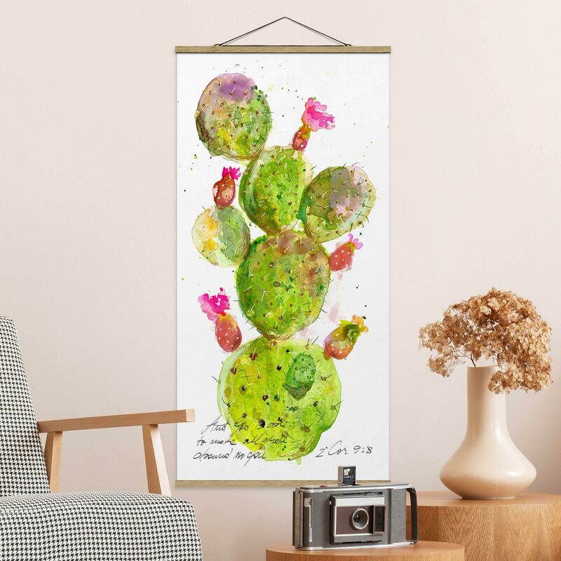 

Imagen de tela - Cactus With Bible Verse III - Alto 2:1 Dimensión LxA: 70cm x 35cm