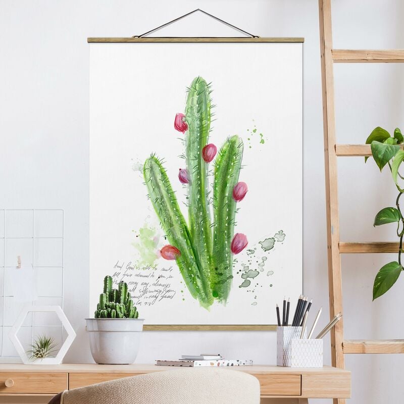 

Imagen de tela - Cactus With Bible Verse II - Alto 4:3 Dimensión LxA: 133.5cm x 100cm