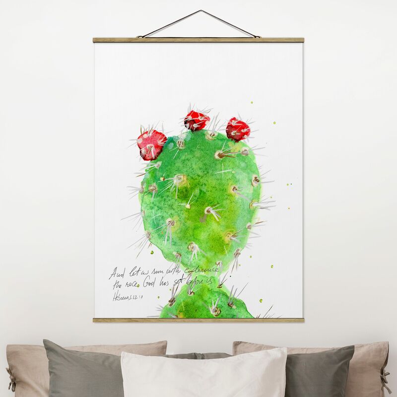 

Imagen de tela - Cactus With Bible Verse IV - Alto 4:3 Dimensión LxA: 133.5cm x 100cm