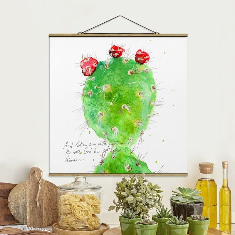 

Imagen de tela - Cactus With Bible Verse IV - Cuadrado 1:1 Dimensión LxA: 80cm x 80cm