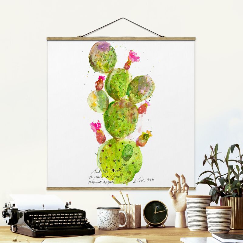 

Imagen de tela - Cactus With Bible Verse III - Cuadrado 1:1 Dimensión LxA: 50cm x 50cm