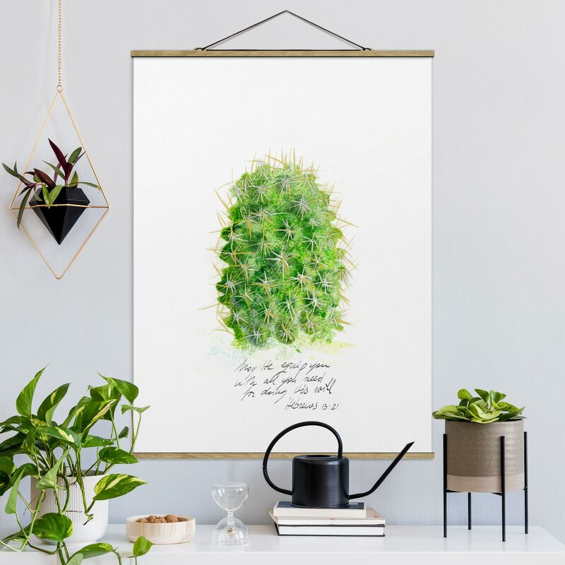 

Imagen de tela - Cactus With Bible Verse I - Alto 4:3 Dimensión LxA: 66.4cm x 50cm