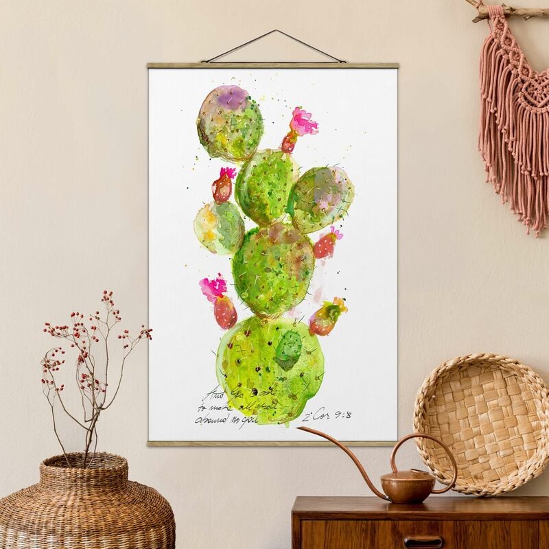 

Imagen de tela - Cactus With Bible Verse III - Alto 3:2 Dimensión LxA: 120cm x 80cm