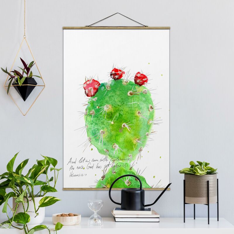 

Imagen de tela - Cactus With Bible Verse IV - Alto 3:2 Dimensión LxA: 75cm x 50cm