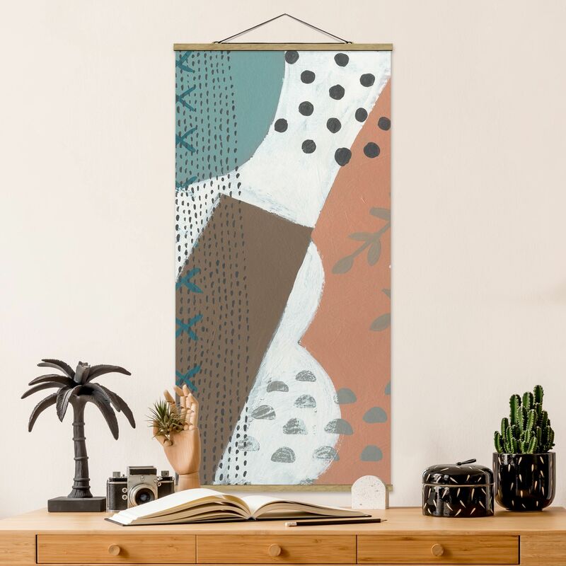 

Imagen de tela - Carnival Of Shapes In Salmon I - Alto 2:1 Dimensión LxA: 100cm x 50cm