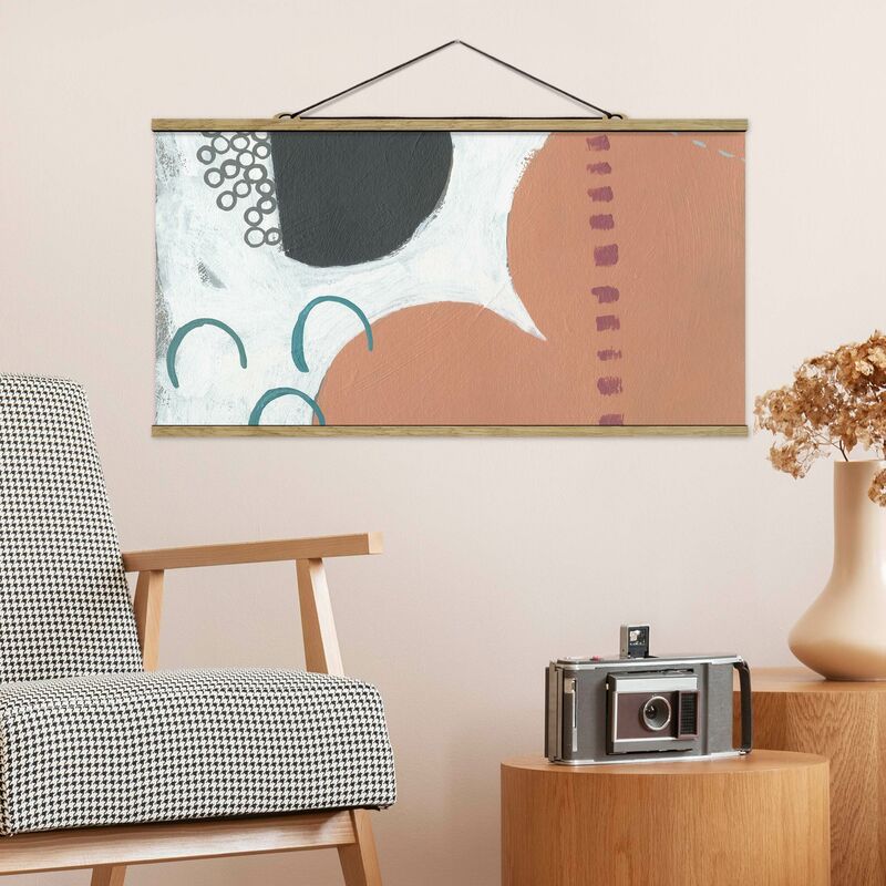 

Imagen de tela - Carnival Of Shapes In Salmon III - Apaisado 1:2 Dimensión LxA: 40cm x 80cm