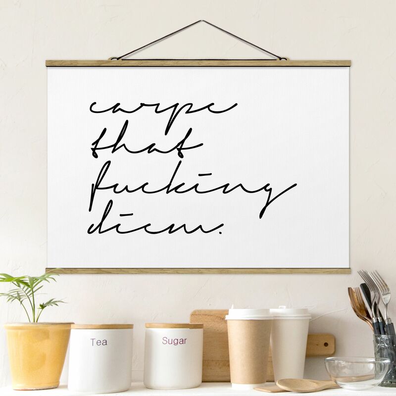 

Imagen de tela - Carpe Diem Calligraphy - Apaisado 2:3 Dimensión LxA: 66.5cm x 100cm