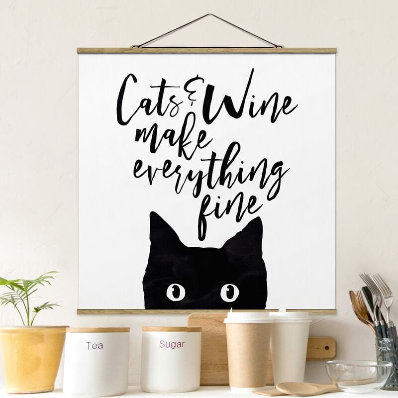 

Imagen de tela - Cats And Wine Make Everything Fine - Cuadrado 1:1 Dimensión LxA: 80cm x 80cm