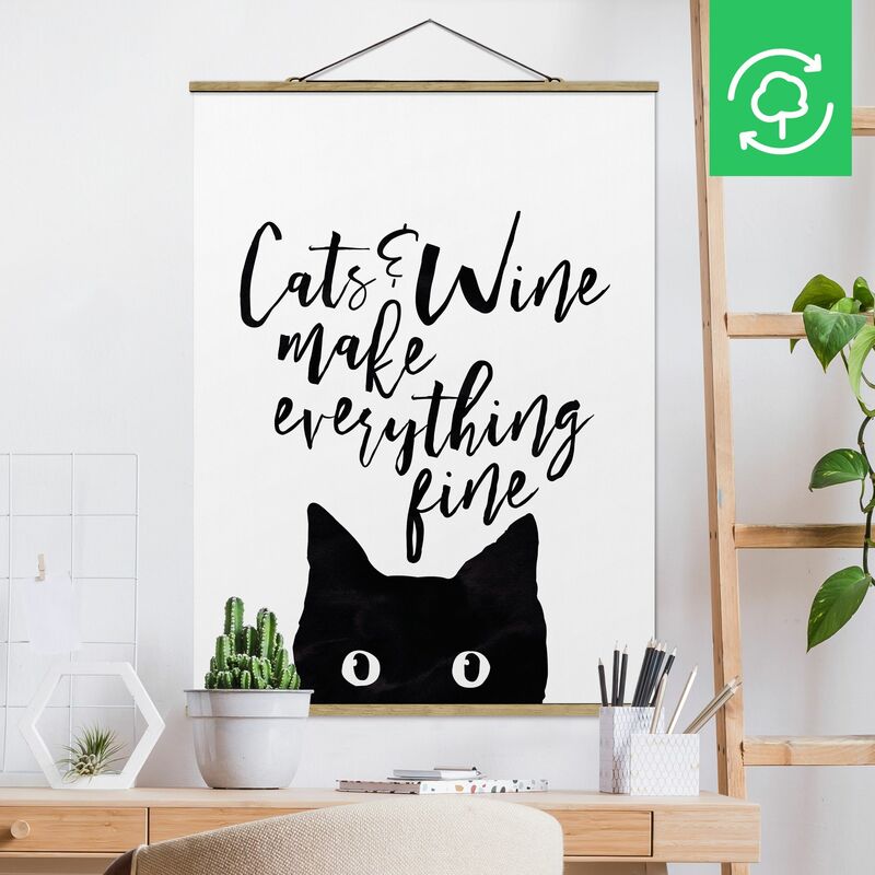 

Imagen de tela - Cats And Wine Make Everything Fine - Alto 4:3 Dimensión LxA: 66.4cm x 50cm