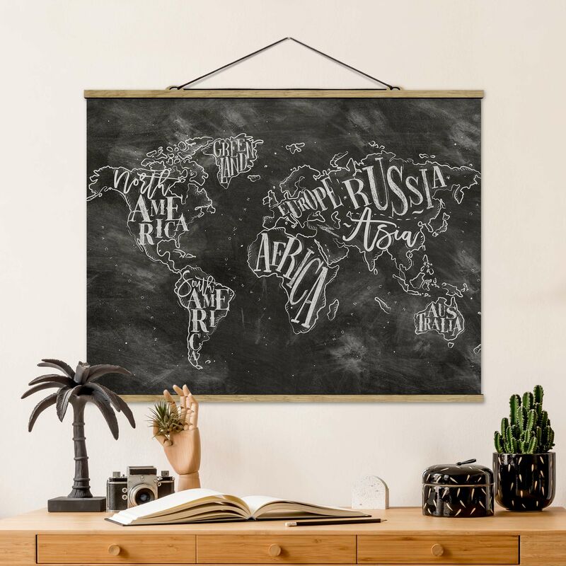 

Imagen de tela - Chalk World Map - Apaisado 3:4 Dimensión LxA: 60cm x 80cm