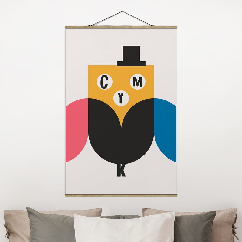 

Imagen de tela - CMYK Owl Graphic Art - Alto 3:2 Dimensión LxA: 75cm x 50cm