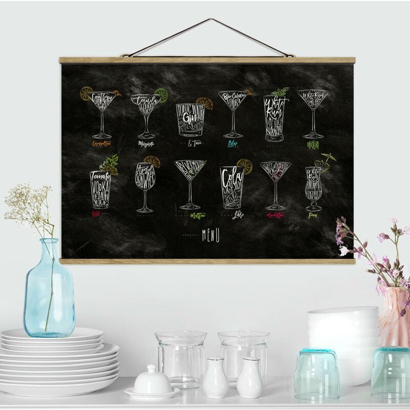 

Imagen de tela - Cocktail Menu - Apaisado 2:3 Dimensión LxA: 53.5cm x 80cm