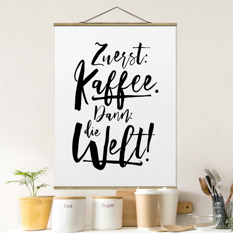 

Imagen de tela - Coffee First Then The World - Alto 4:3 Dimensión LxA: 46.5cm x 35cm