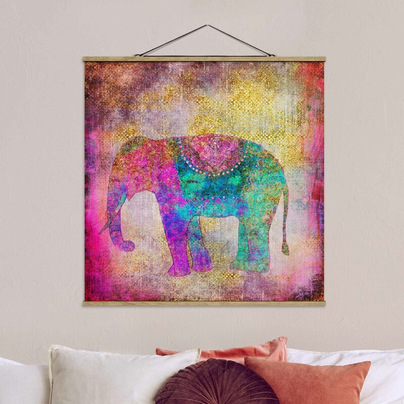 

Imagen de tela - Colorful Collage - Indian Elephant - Cuadrado 1:1 Dimensión LxA: 35cm x 35cm