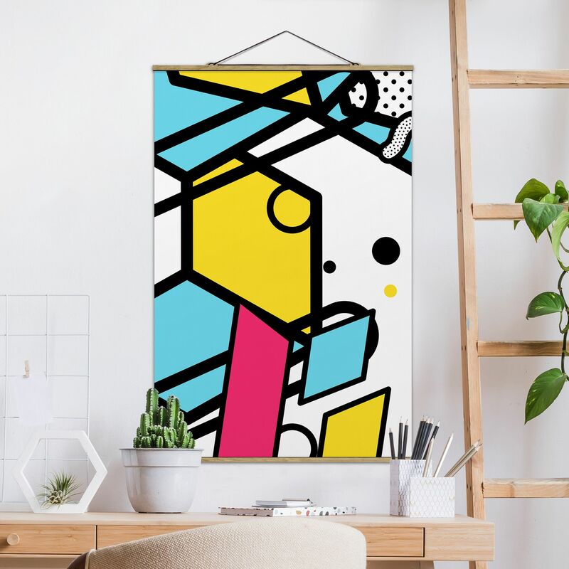 

Imagen de tela - Composition Neo Memphis Yellow And Blue - Alto 3:2 Dimensión LxA: 75cm x 50cm