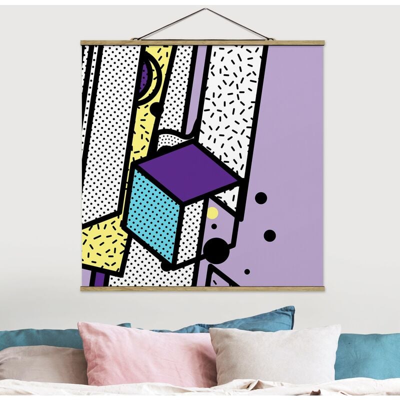 

Imagen de tela - Composition Neo Memphis Purple And Yellow - Cuadrado 1:1 Dimensión LxA: 50cm x 50cm