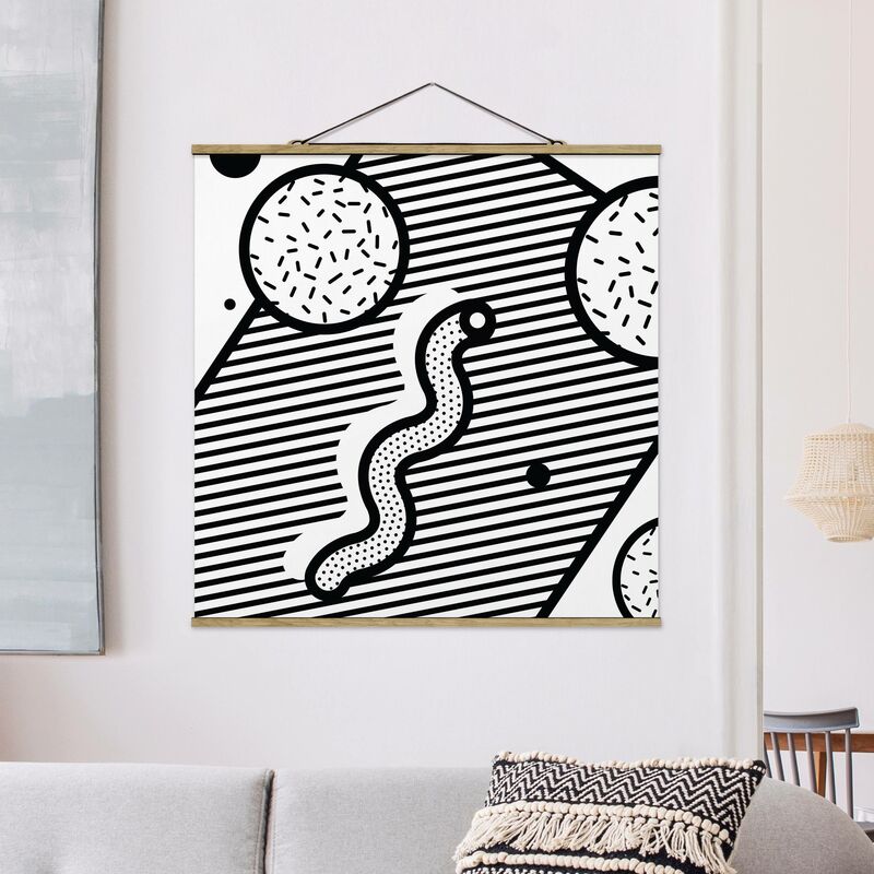 

Imagen de tela - Composition Neo Memphis Black And White - Cuadrado 1:1 Dimensión LxA: 80cm x 80cm