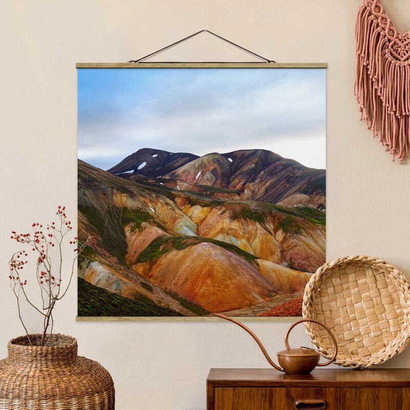 

Imagen de tela - Colourful Mountains In Iceland - Cuadrado 1:1 Dimensión LxA: 80cm x 80cm