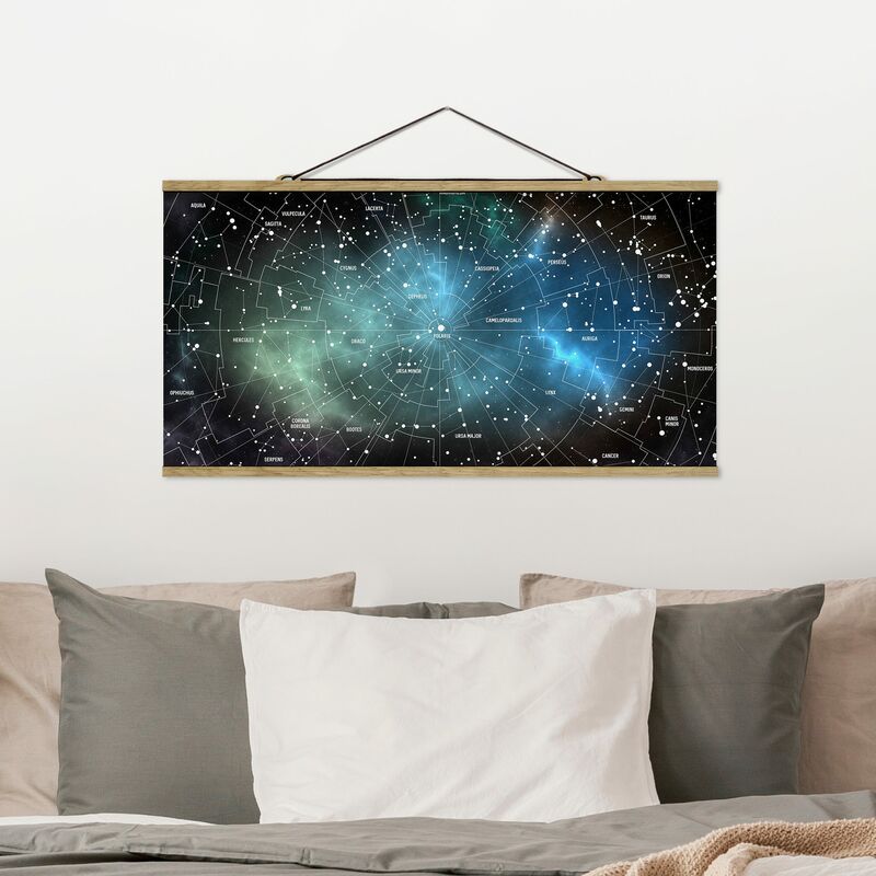 

Imagen de tela - Constellations Map Galaxy Fog - Apaisado 1:2 Dimensión LxA: 50cm x 100cm