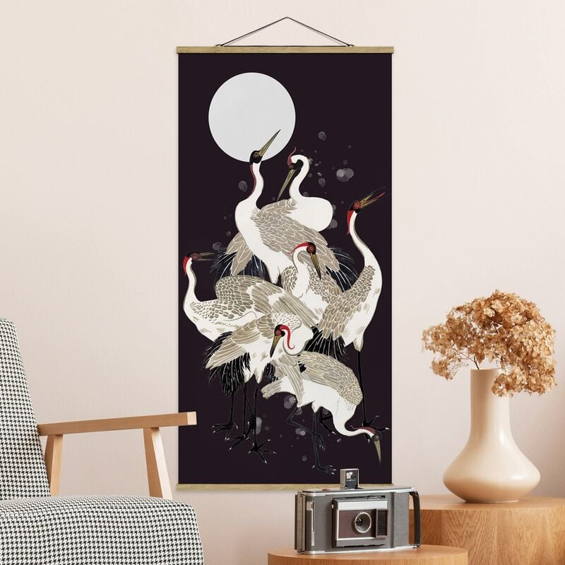 

Imagen de tela - Cranes In Front Of Moon I - Alto 2:1 Dimensión LxA: 100cm x 50cm