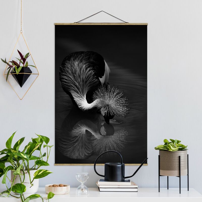 

Imagen de tela - Crowned Crane Bow Black And White - Alto 3:2 Dimensión LxA: 150cm x 100cm