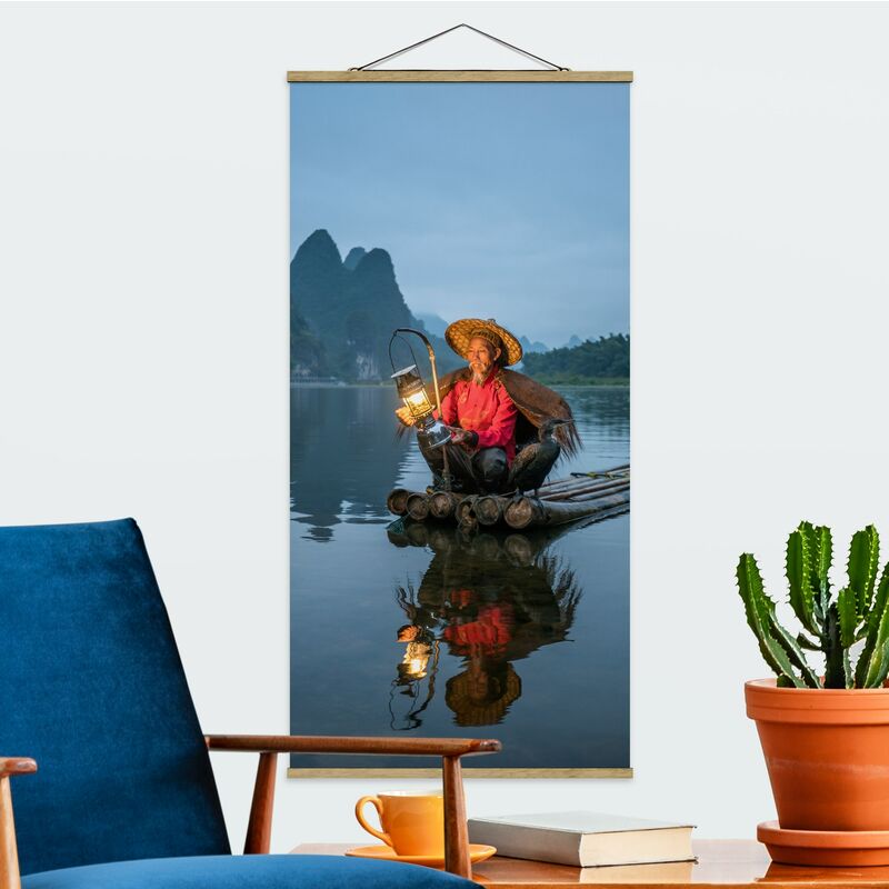 

Imagen de tela - Cormorant Fisherman At Dusk - Alto 2:1 Dimensión LxA: 70cm x 35cm