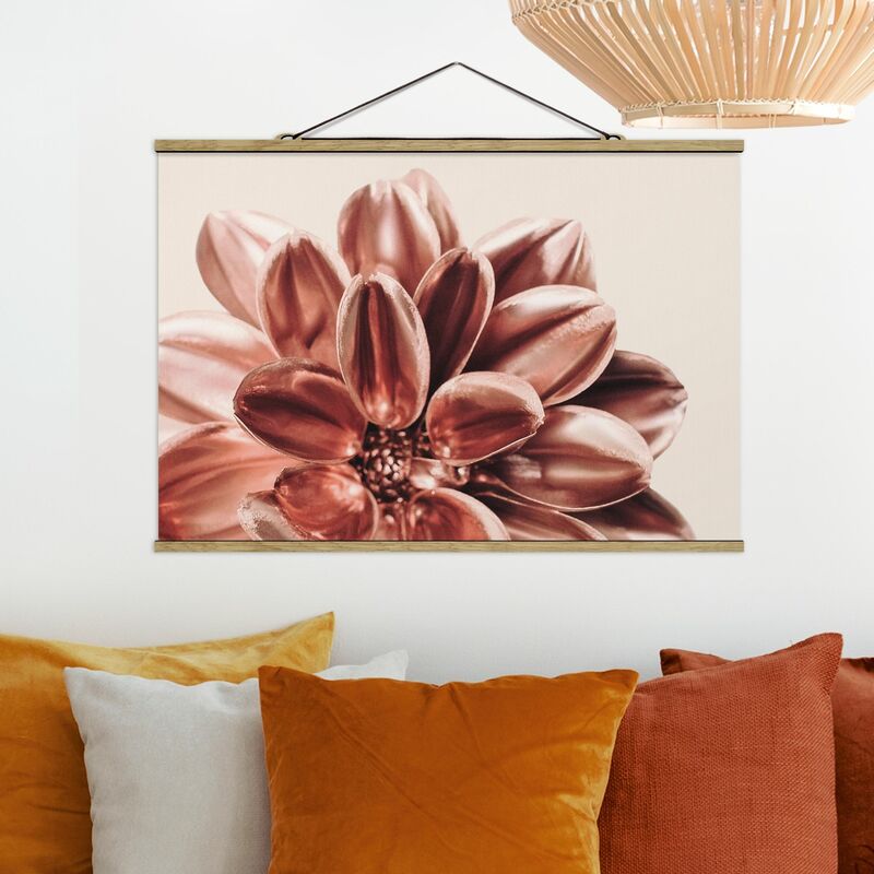 

Imagen de tela - Dahlia In Copper Gold - Apaisado 2:3 Dimensión LxA: 23.5cm x 35cm