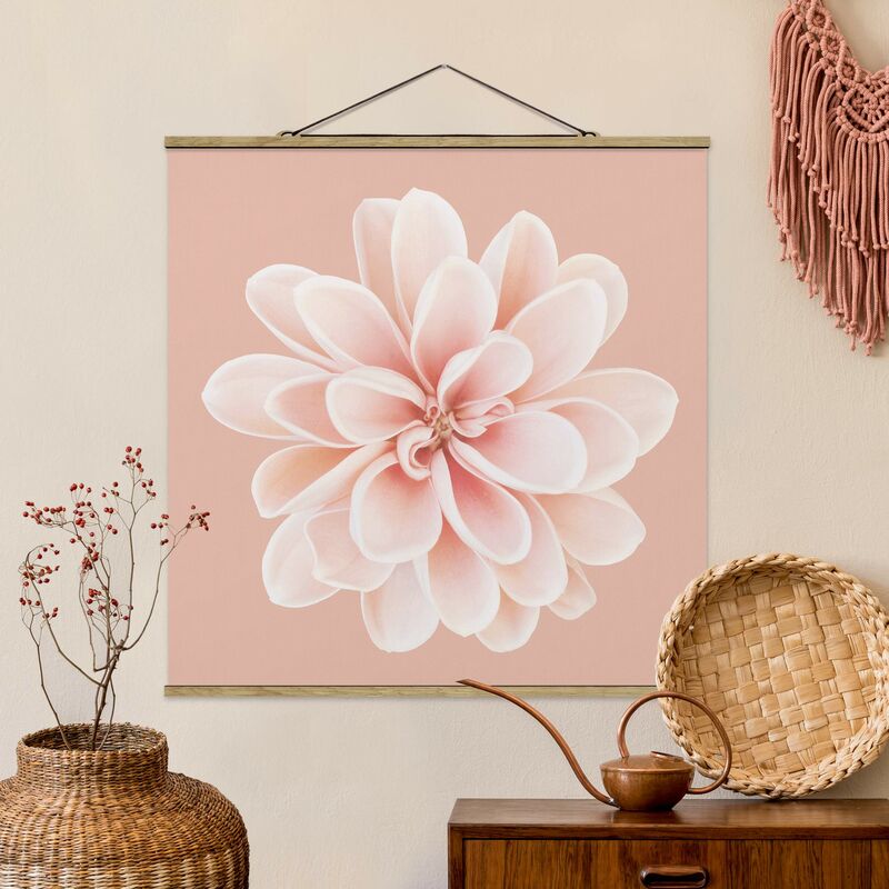 

Imagen de tela - Dahlia Pink Pastel White Centered - Cuadrado 1:1 Dimensión LxA: 100cm x 100cm