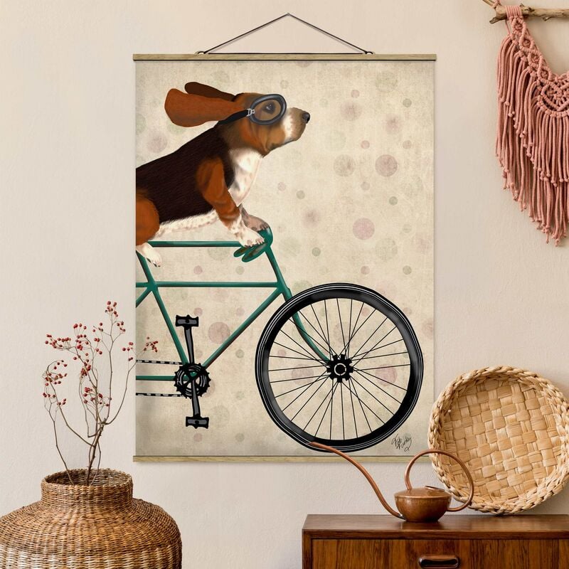 

Imagen de tela - Cycling - Basset On Bike - Alto 4:3 Dimensión LxA: 46.5cm x 35cm