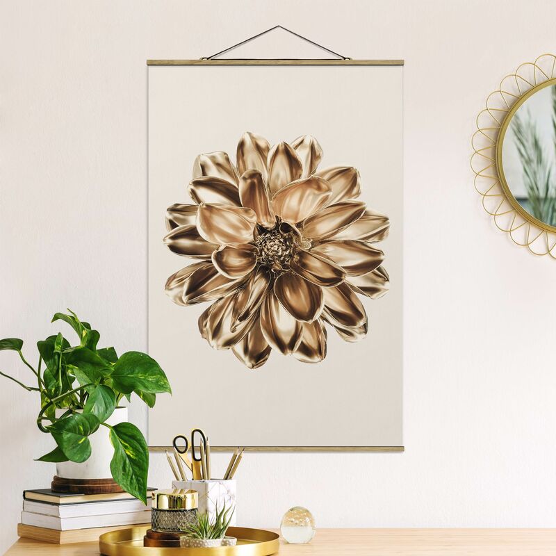 

Imagen de tela - Dahlia Flower Gold Metallic - Alto 3:2 Dimensión LxA: 150cm x 100cm