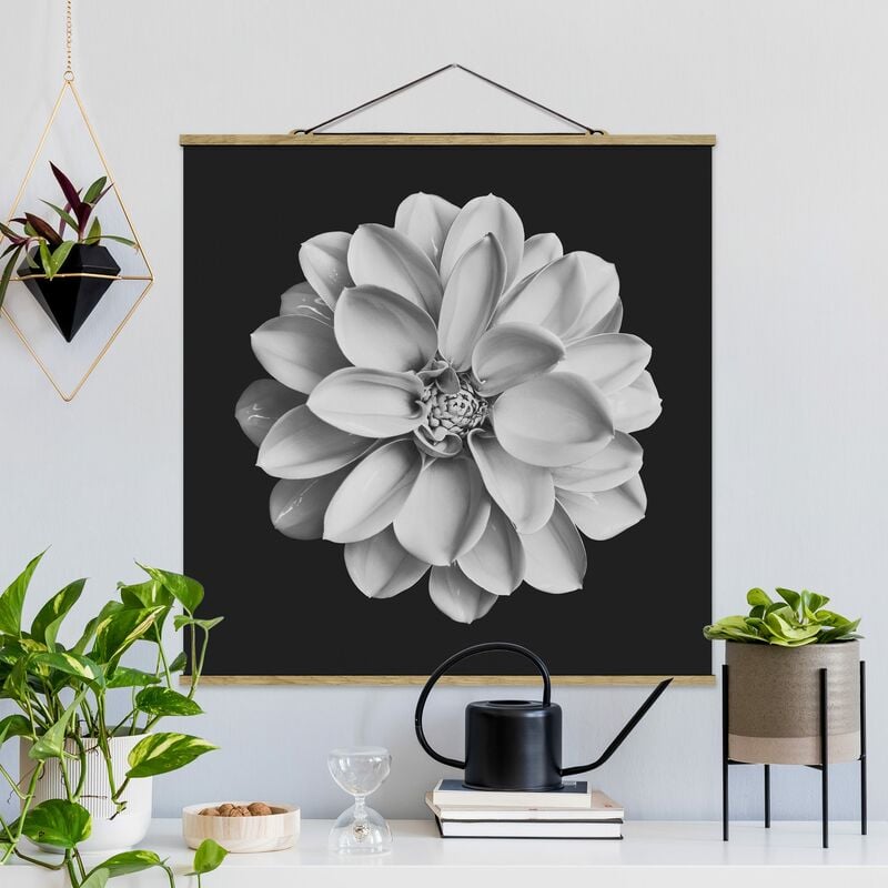 

Imagen de tela - Dahlia Black And White - Cuadrado 1:1 Dimensión LxA: 50cm x 50cm