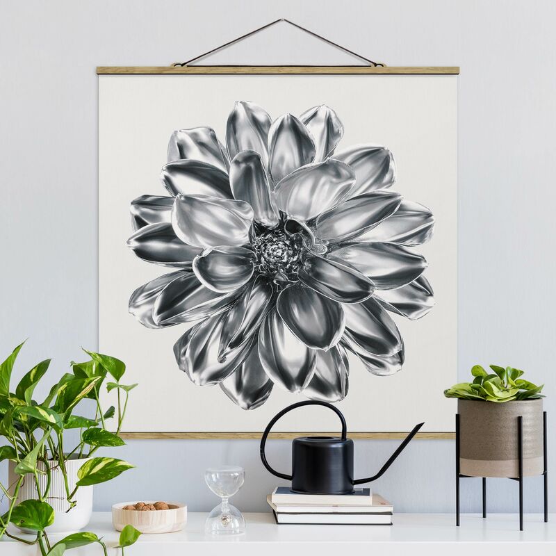 

Imagen de tela - Dahlia Flower Silver Metallic - Cuadrado 1:1 Dimensión LxA: 100cm x 100cm